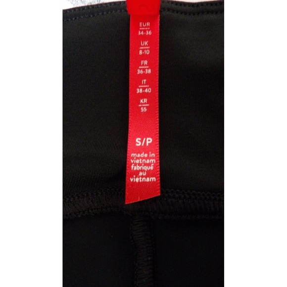 Spanx Ankle Leggings Black Camouflage Mid-Rise Wide Waistband Stretch Size Small - Picture 14 of 15